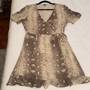 Silk snake skin wrap dress